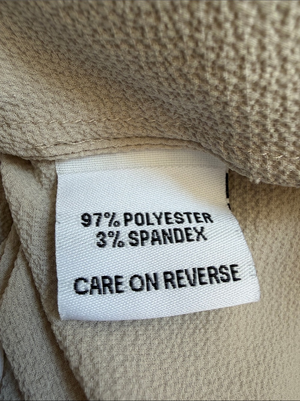 Calvin Klein Beige Split V-Neck Flutter Sleeve Top - Picture 4 of 5